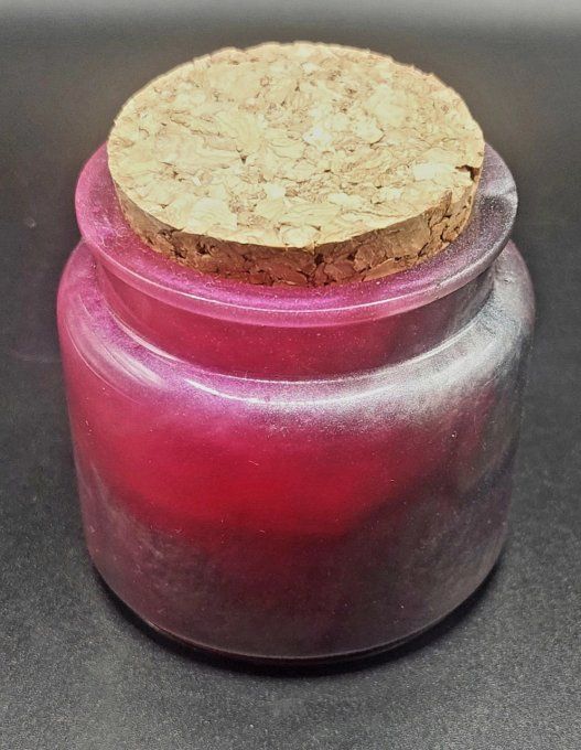 Pot rose et gris avec son bouchon en liège 